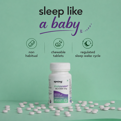 MelasnooZZ 10 mg Chewable Melatonin Tablets - for Restful Deep Sleeps