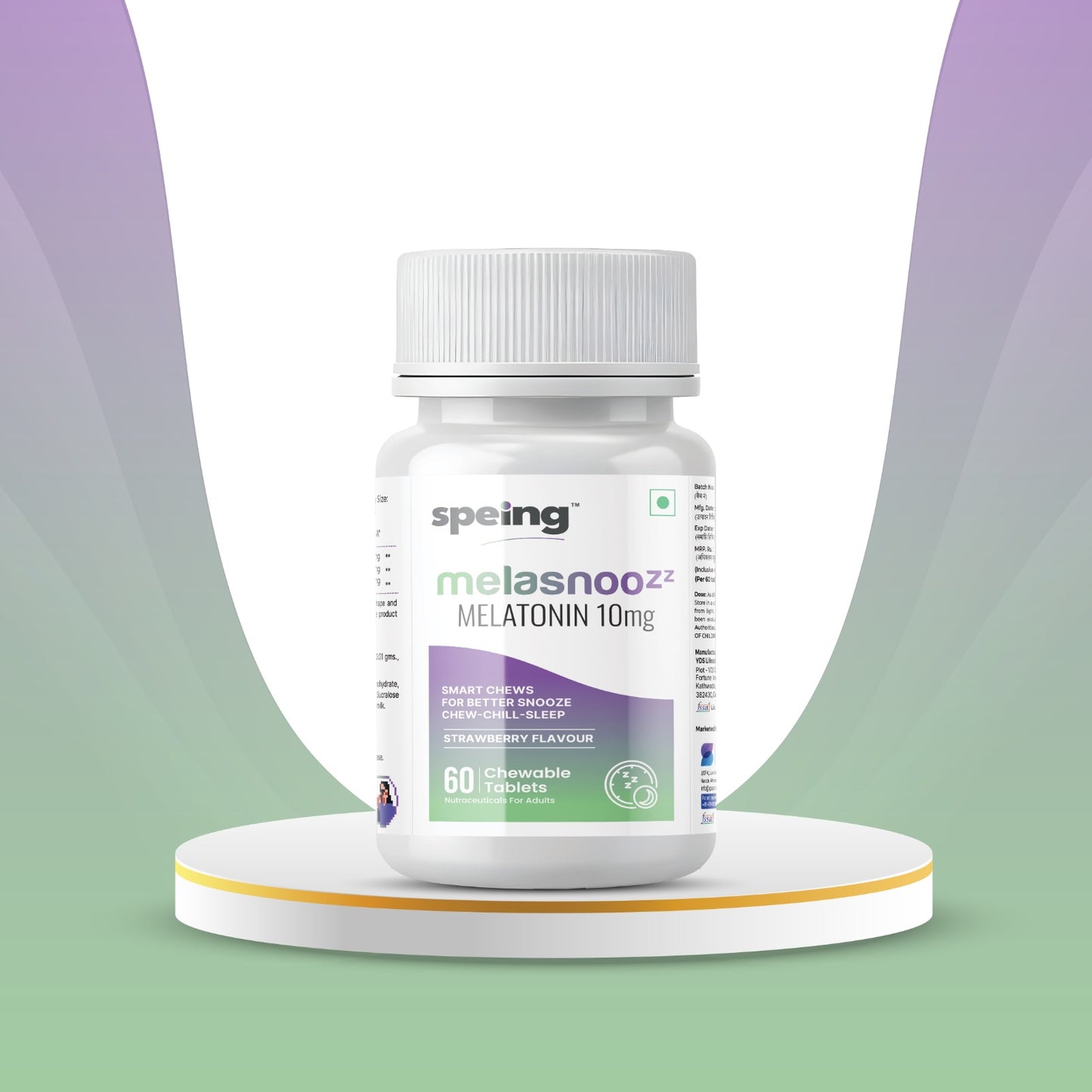 MelasnooZZ 10 mg Chewable Melatonin Tablets - for Restful Deep Sleeps