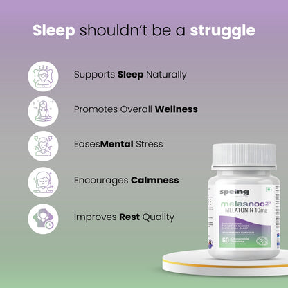 MelasnooZZ 10 mg Chewable Melatonin Tablets - for Restful Deep Sleeps